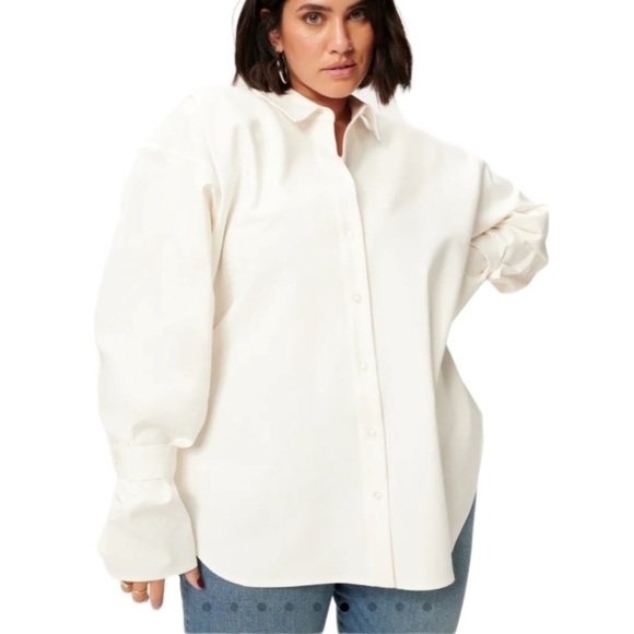 Good American 2X Tabbed Poplin Blouse White NWT SIZE 5/6 - Picture 2 of 9